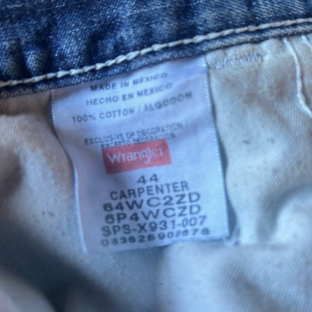 Wrangler 100% Cotton Denim Blue Jean Carpenter Shorts Mens 44” - Picture 8 of 8